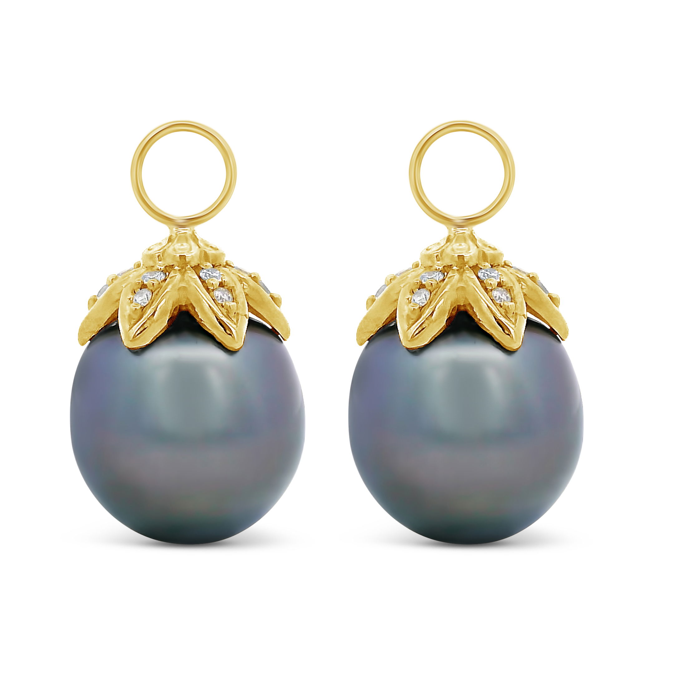 Tahitian Pearl Diamond Earring Charms
