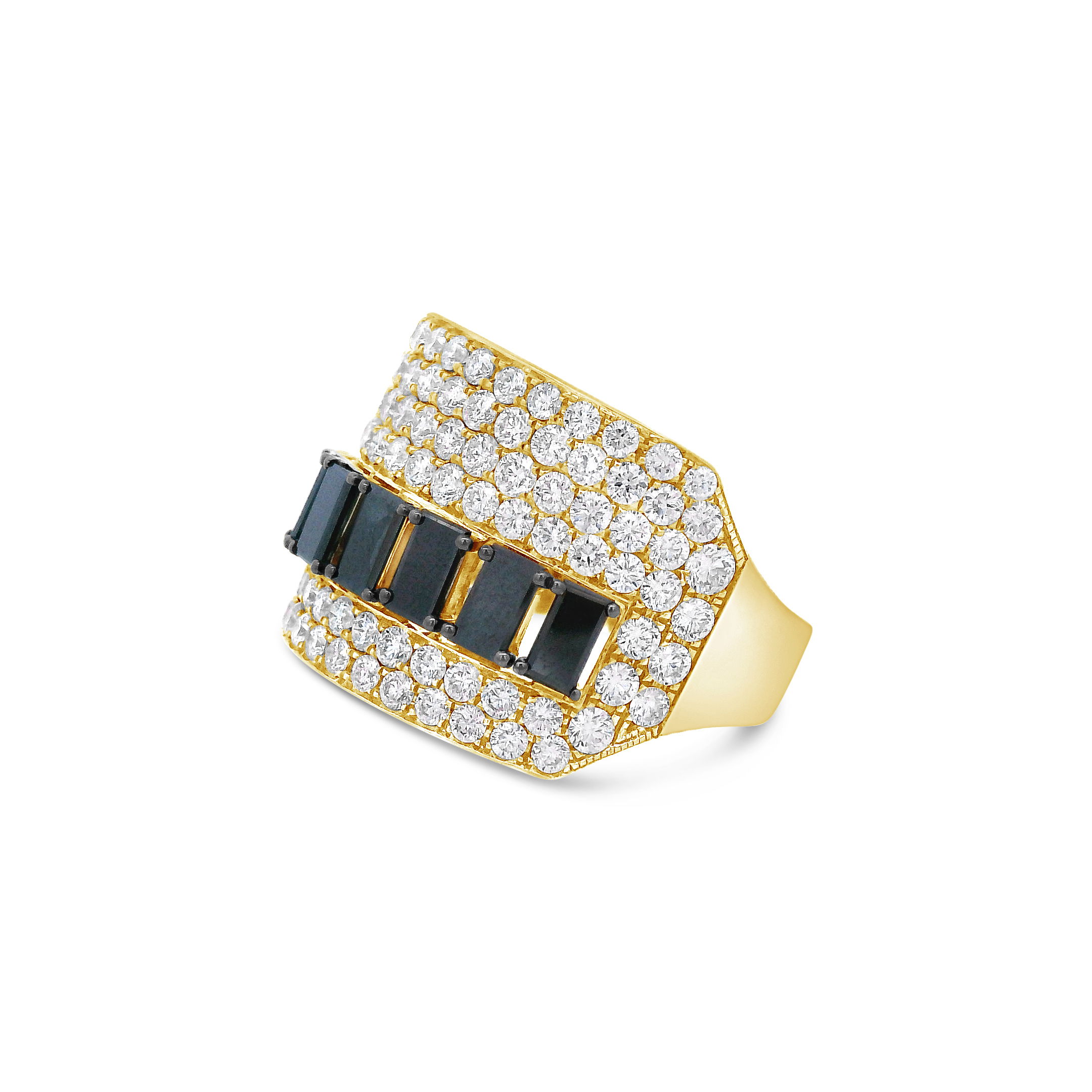 White and Black Diamond Ring