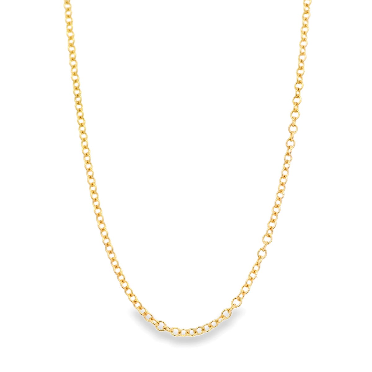 This stunning 18k yellow gold chain exudes timeless elegance and warm sophistication. Crafted from solid gold, it’s perfect for wearing alone or layered with your favorite pendant.-18k Yellow gold-Length 18"Item# 430-2000157 Gold Chain