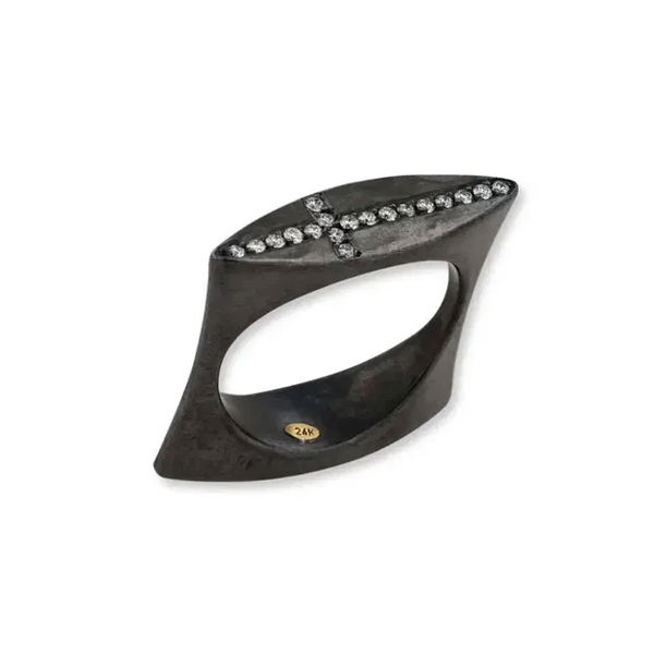 Closeup photo of Stockton Flipper Cross with diamonds