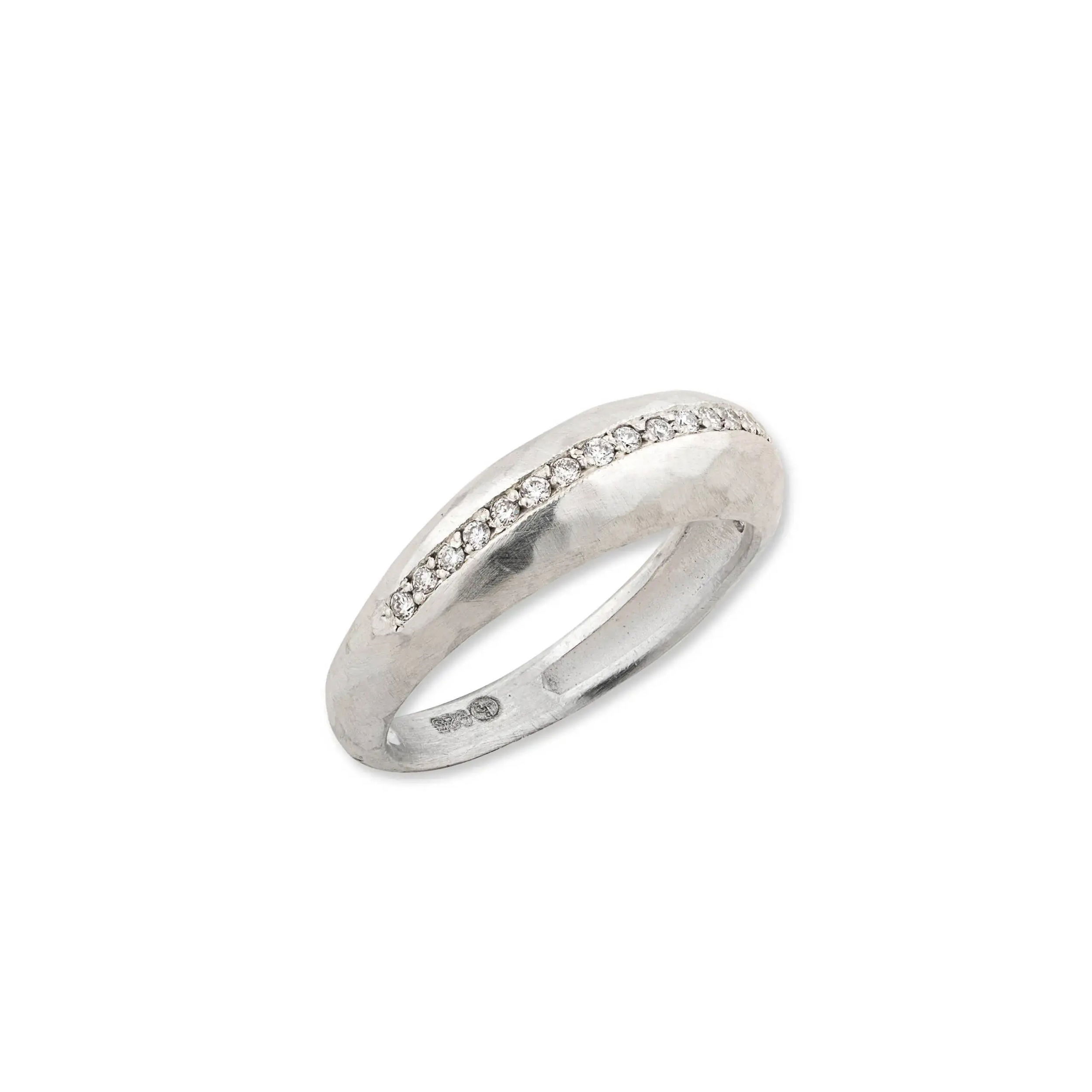The Lika Behar Boogie Line Ring features a sleek band of sterling silver accented with a graceful row of shimmering diamonds. With its clean lines and subtle sparkle, this ring brings modern elegance to everyday style.-Sterling silver-Diamonds 0.31cts-Item#804-2000377 Diamond Line Ring
