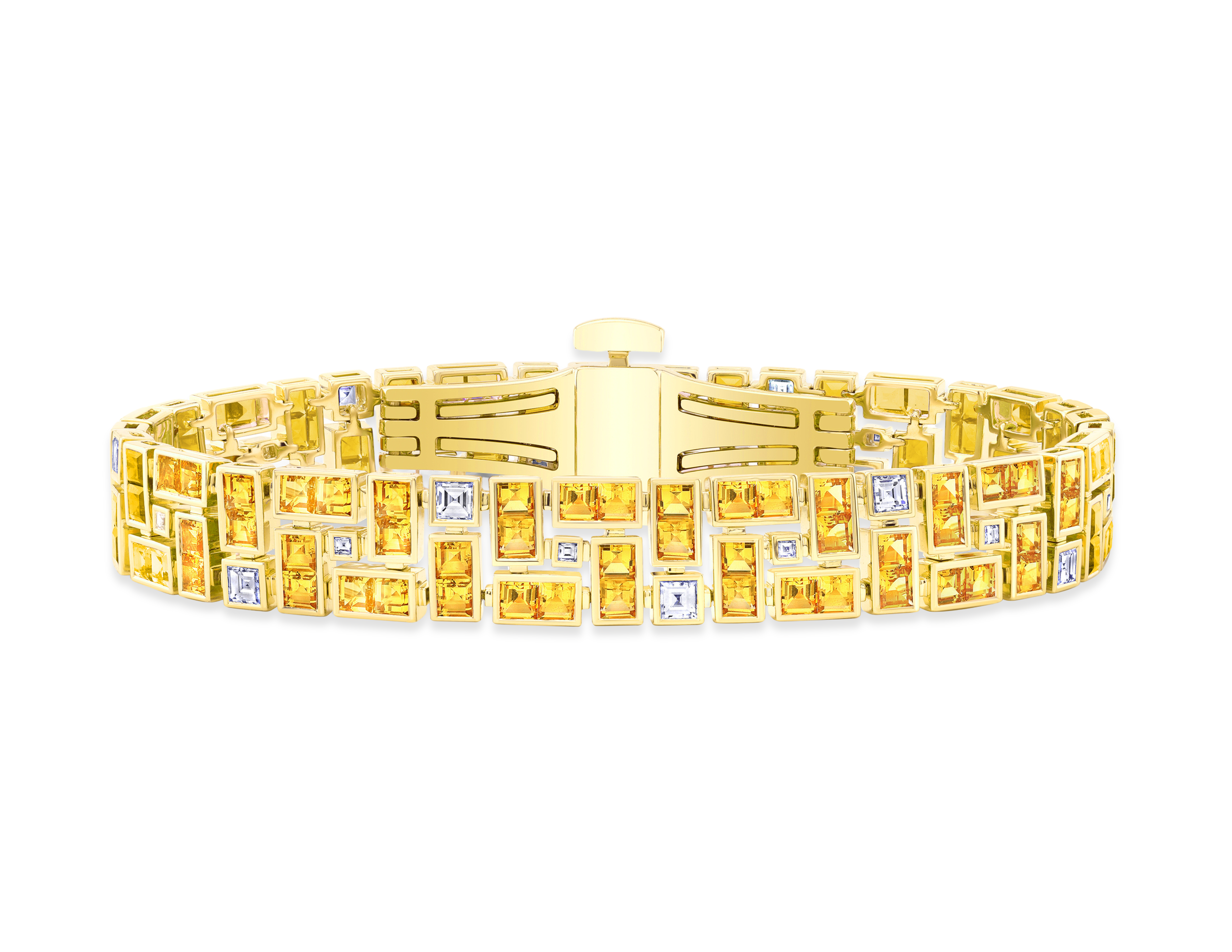 Yellow Sapphire French Cut Chic Masterpiece Bracelet