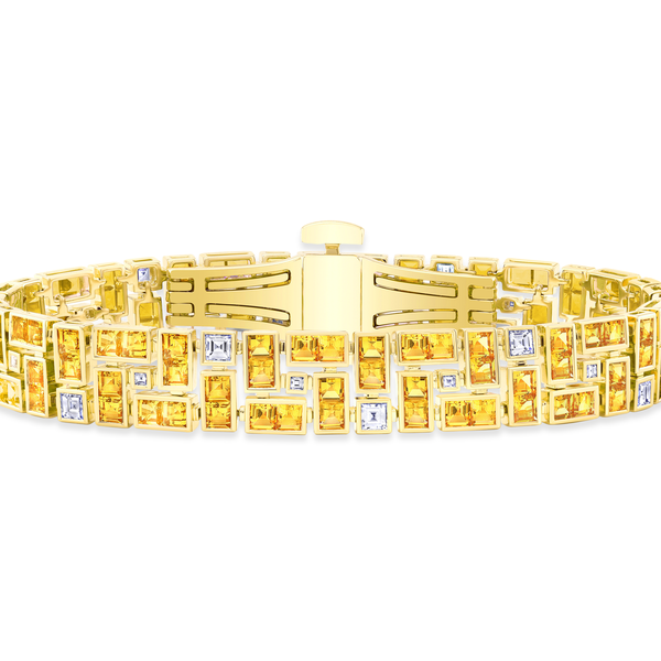 Closeup photo of Yellow Sapphire French Cut Chic Masterpiece Bracelet