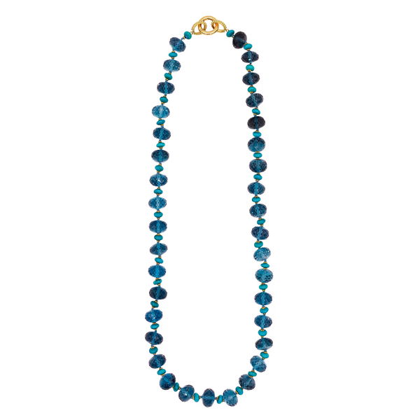 Closeup photo of Jetsetter Necklace with Turquoise Beads