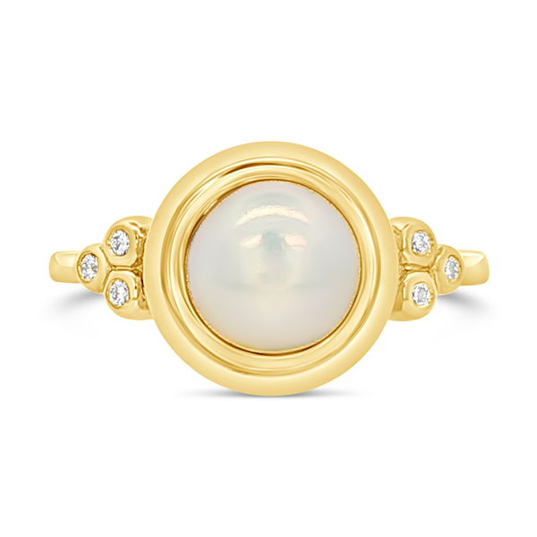 Closeup photo of Pearled Grace Ring with Diamonds