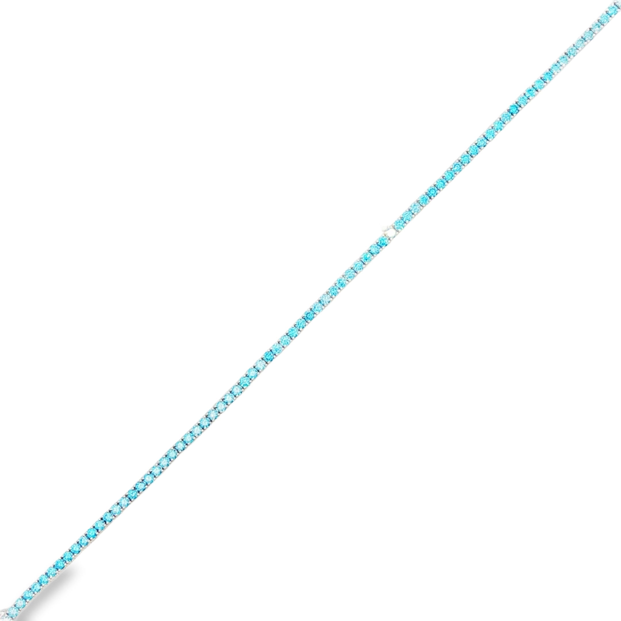 Lab Grown Fancy Blue Diamond Tennis Bracelet