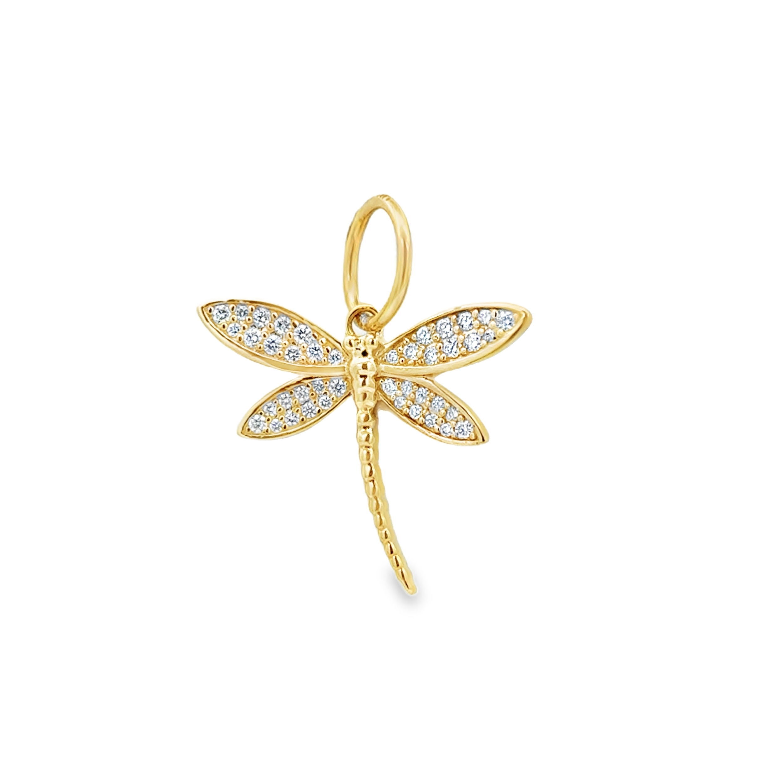 14KY Diamond Dragonfly Pendant