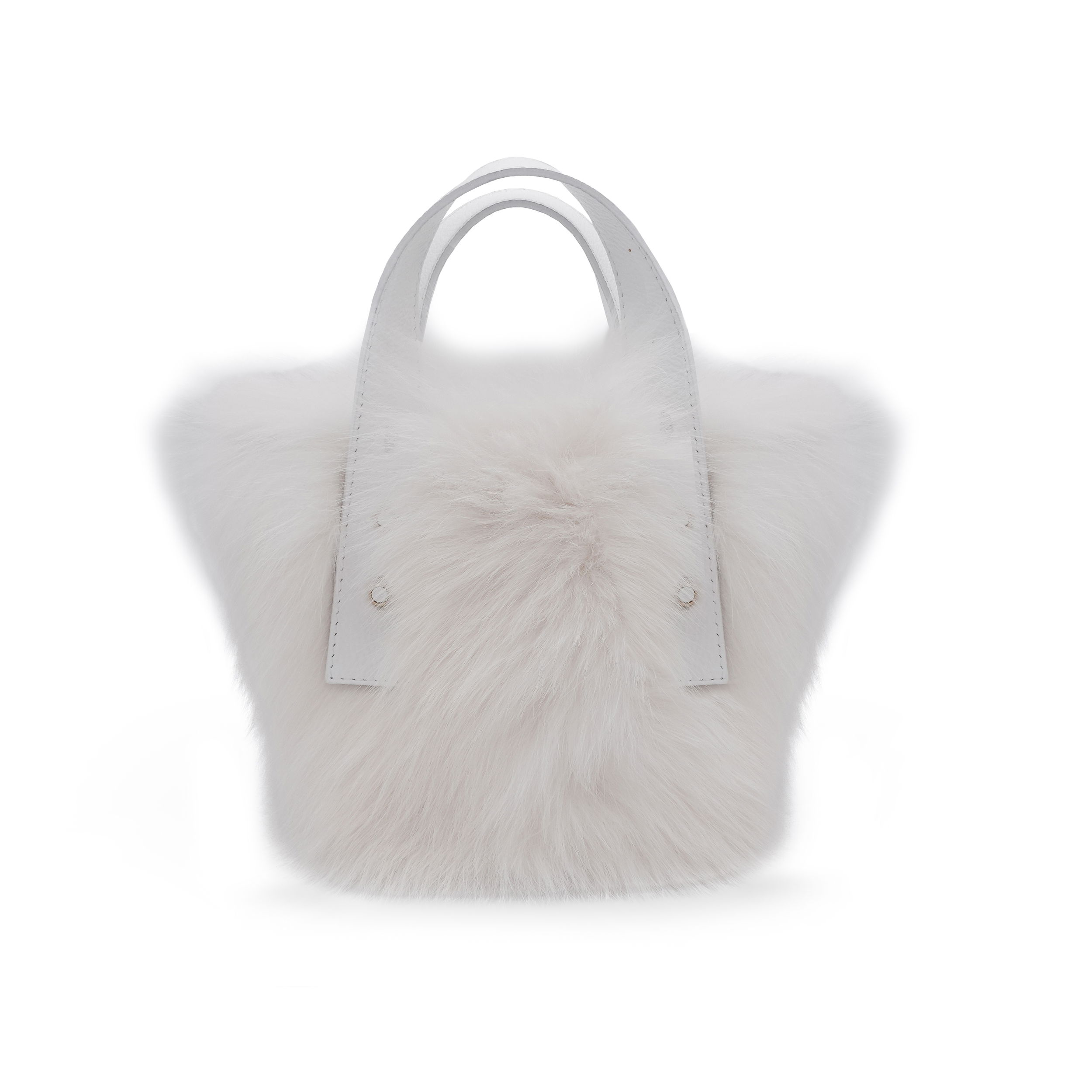 Ellie - Leather & Fox Crossbody Ivory