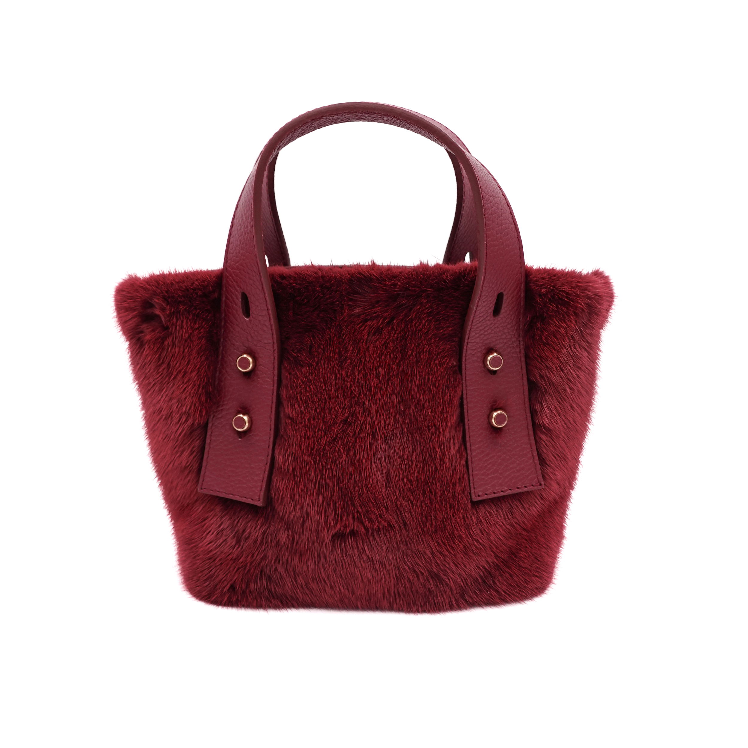 Ellie - Leather & Mink Crimson