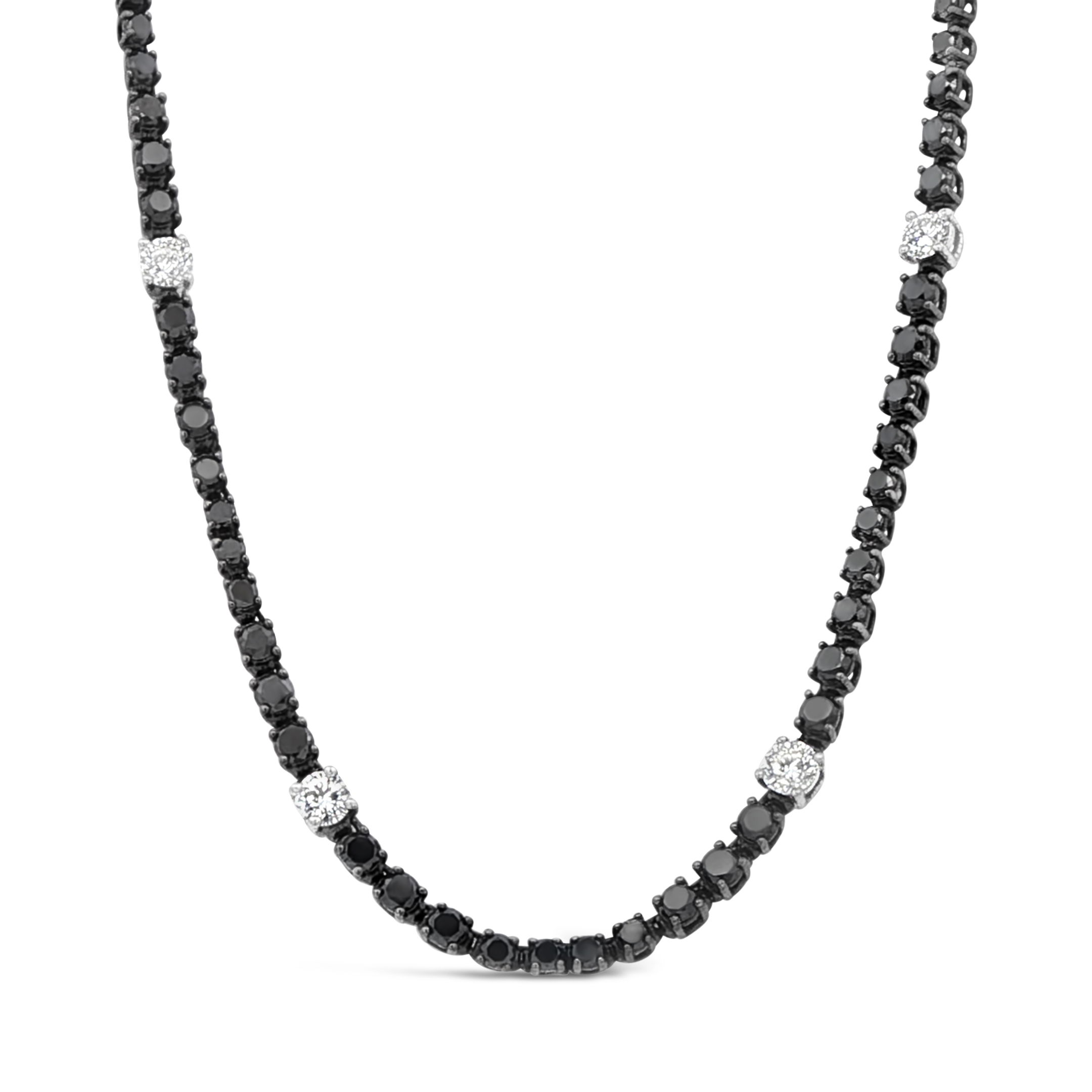 Black and White Diamond Necklace