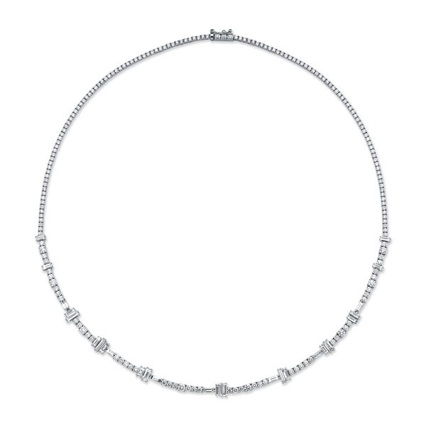Closeup photo of Baguette Diamond Necklace