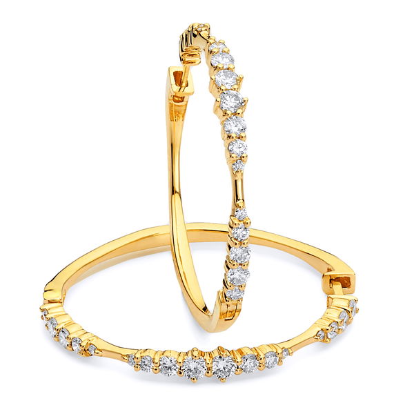Closeup photo of Diamond Hoop Earrings