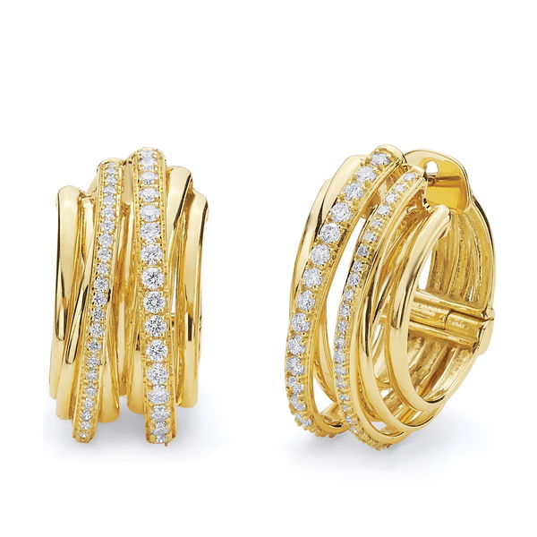 Closeup photo of Diamond Huggies Earrings