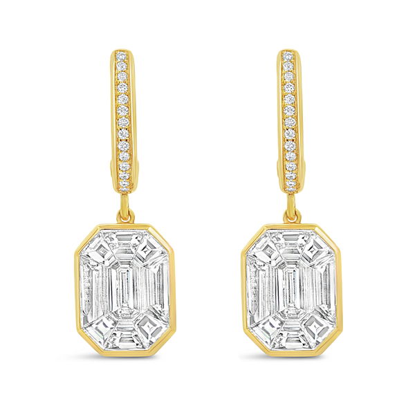 Closeup photo of Baguette Diamond Drop Earrings