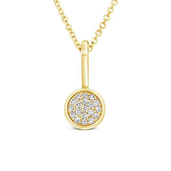 Closeup photo of Pave Disc Pendant