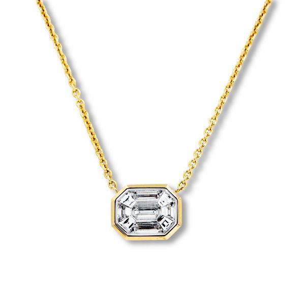 Closeup photo of Baguette Diamond Necklace