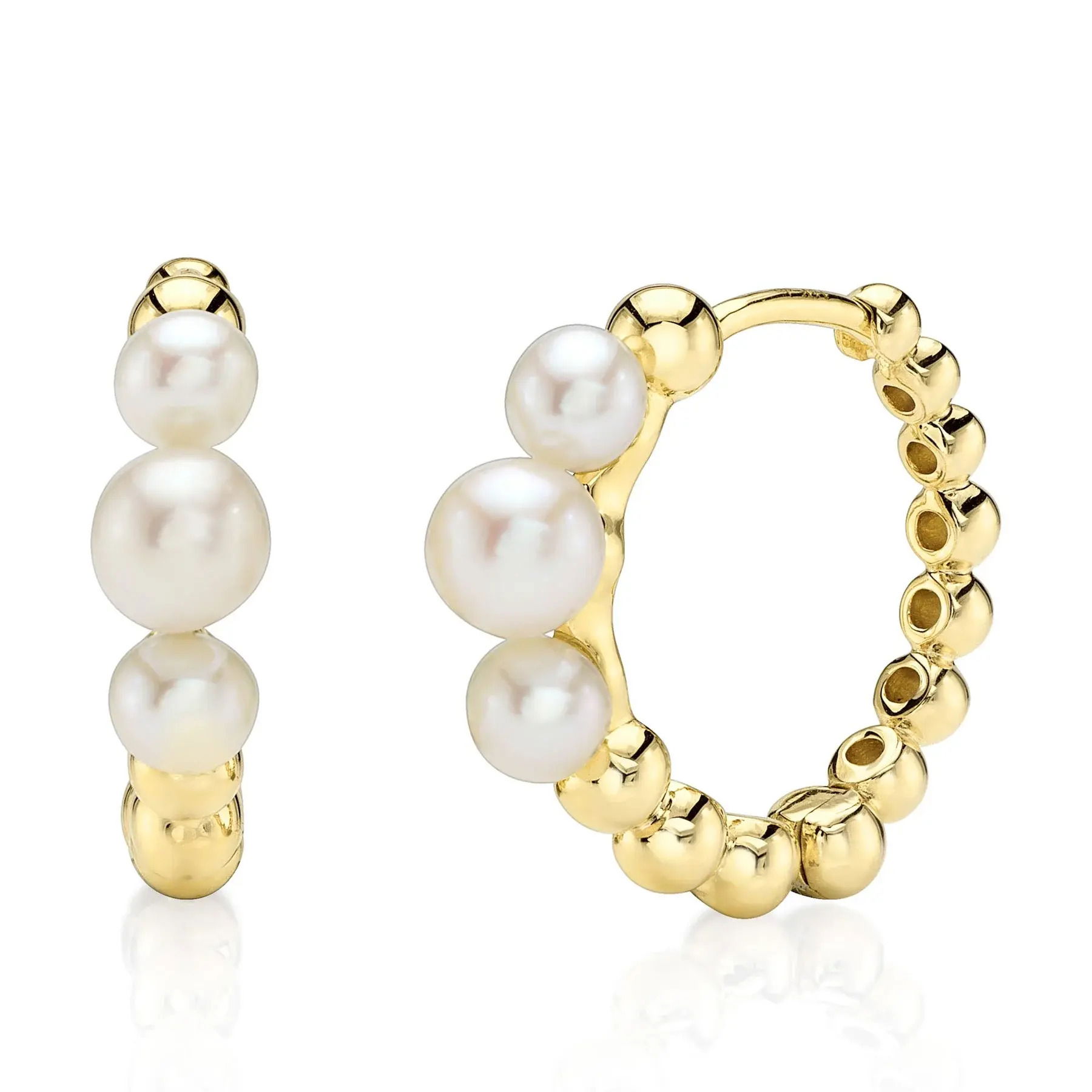 14KY Cultured Pearl Hoop Earring