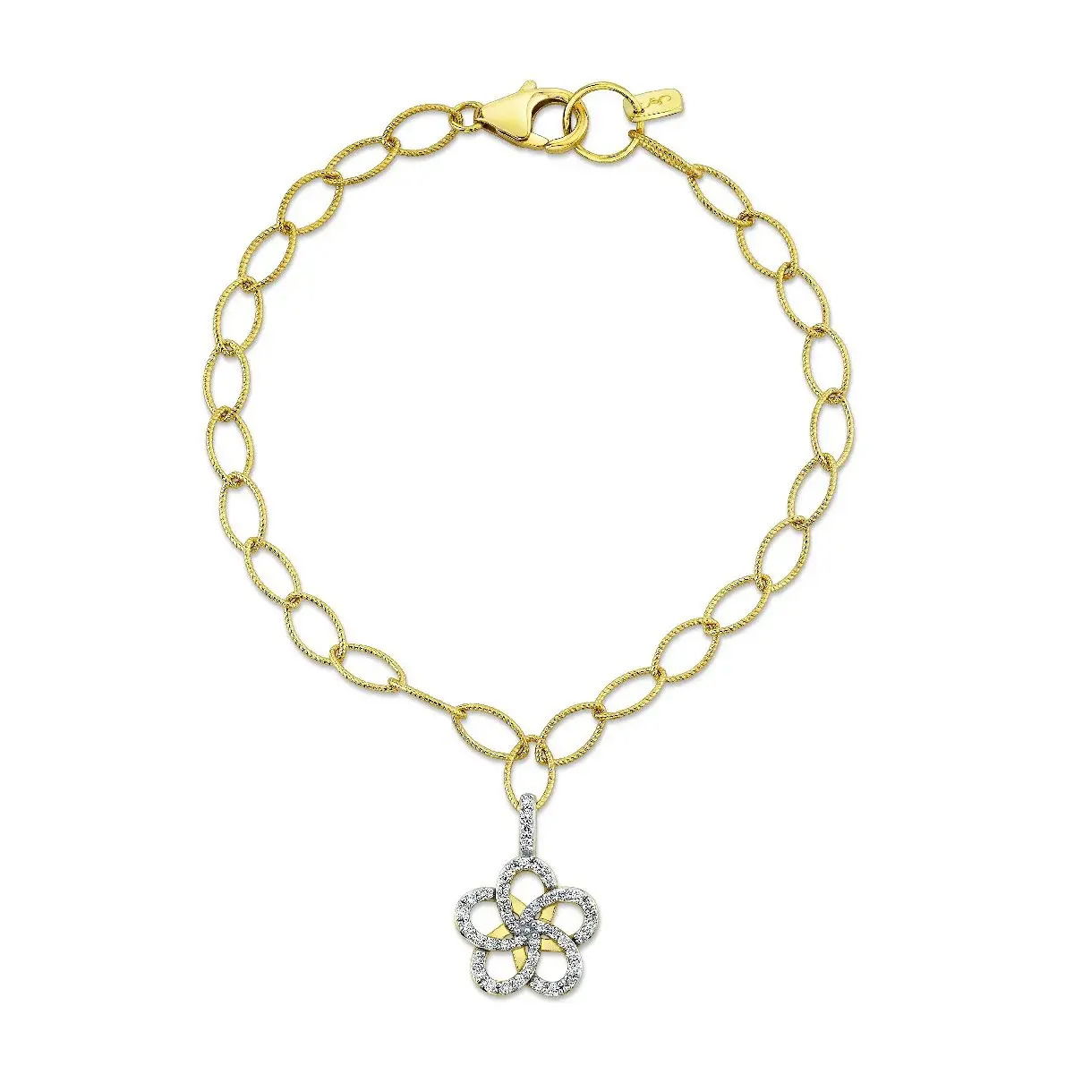 Diamond Flower Charm Bracelet