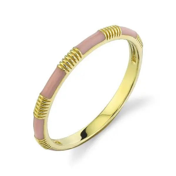 Closeup photo of Pink Enamel Band with Strie Detail
