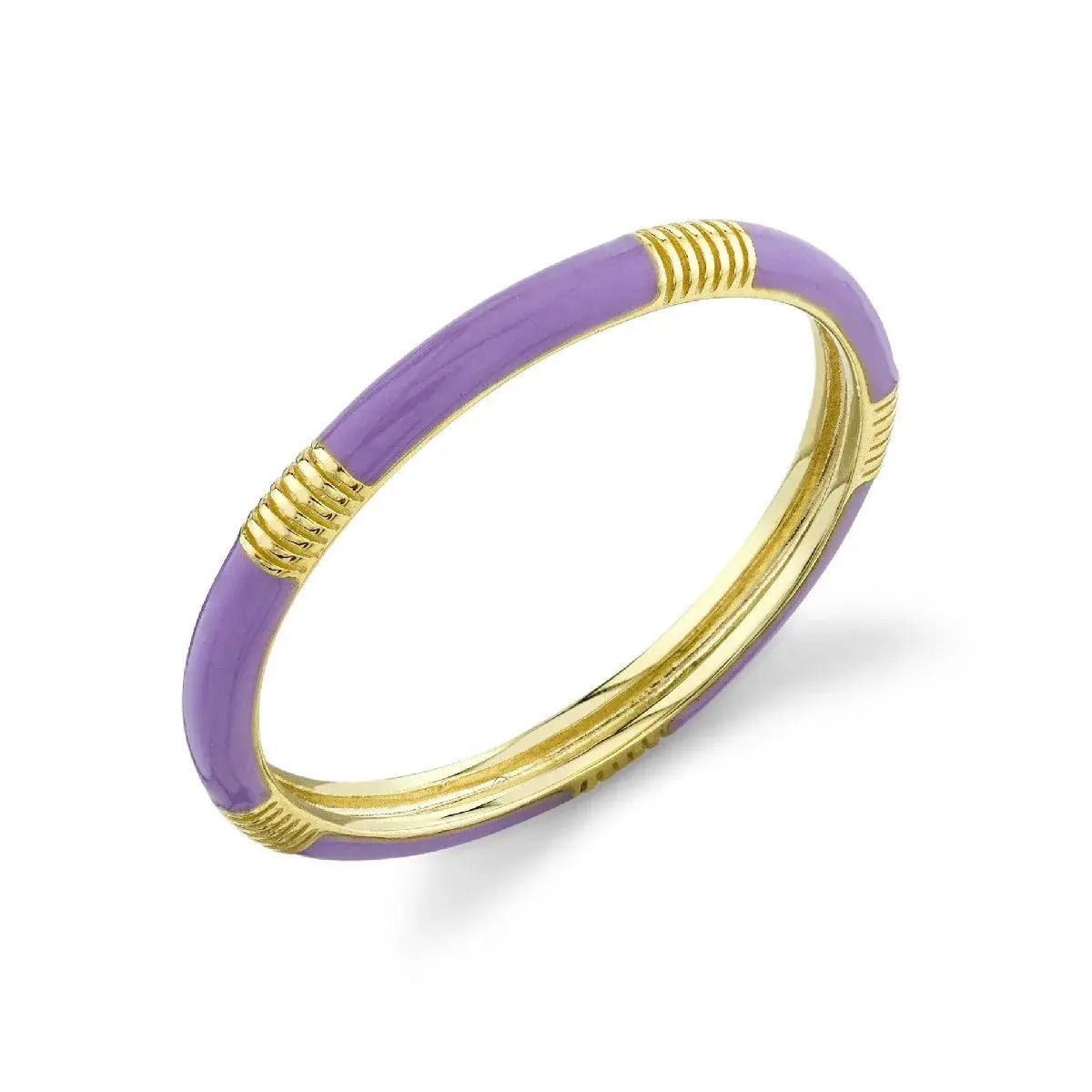 Lavender Enamel Band with Strie Detail
