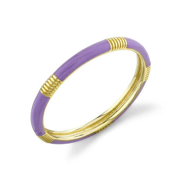 Closeup photo of Lavender Enamel Band with Strie Detail
