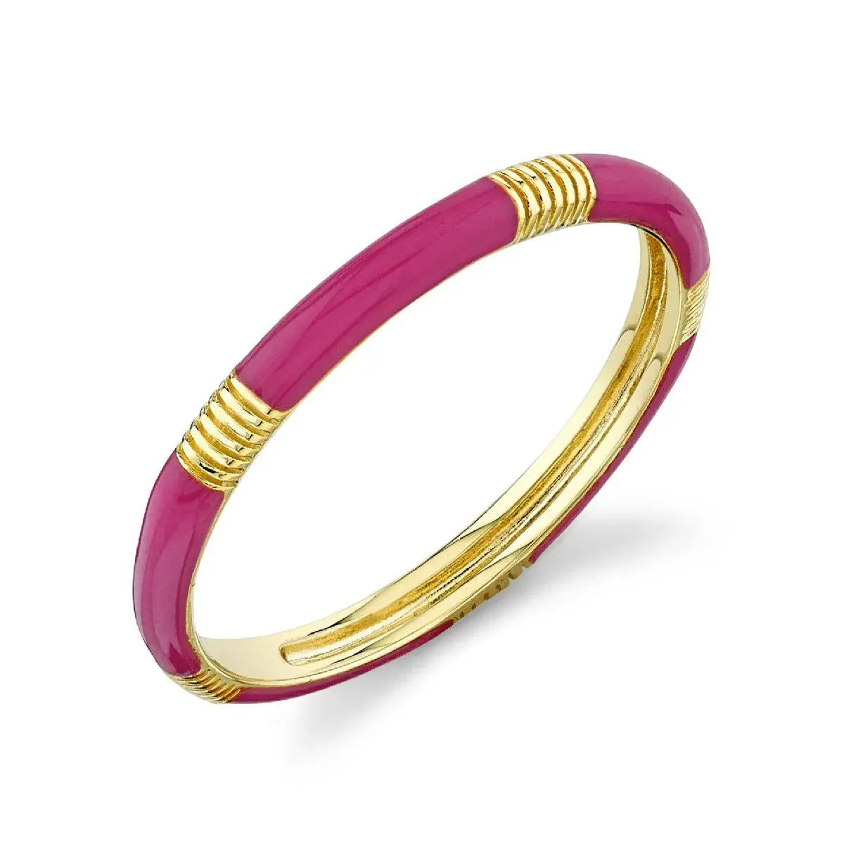Hot Pink Enamel Band with Strie Detail