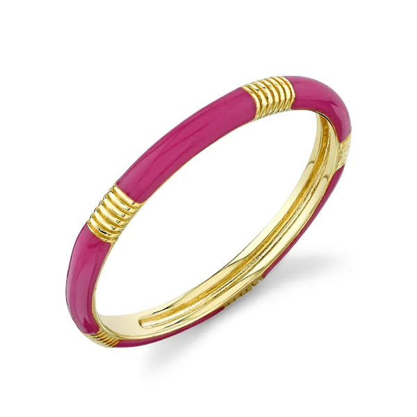 Closeup photo of Hot Pink Enamel Band with Strie Detail