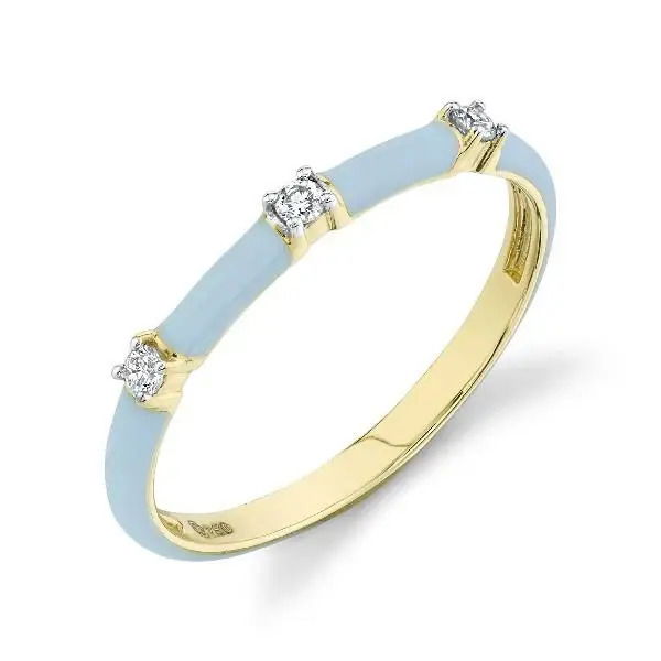 Light Blue Enamel and Diamond Band