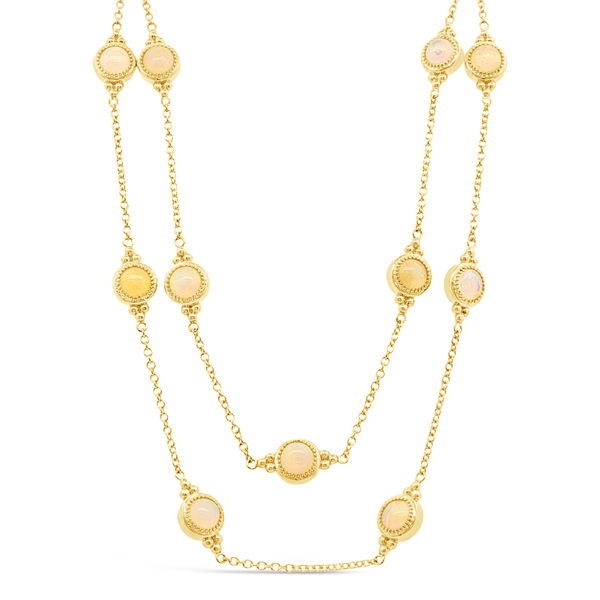Closeup photo of Opal Station Necklace