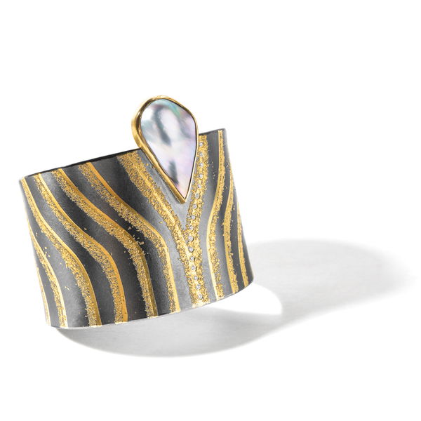 Closeup photo of Mabé Pearl Cuff Bracelet