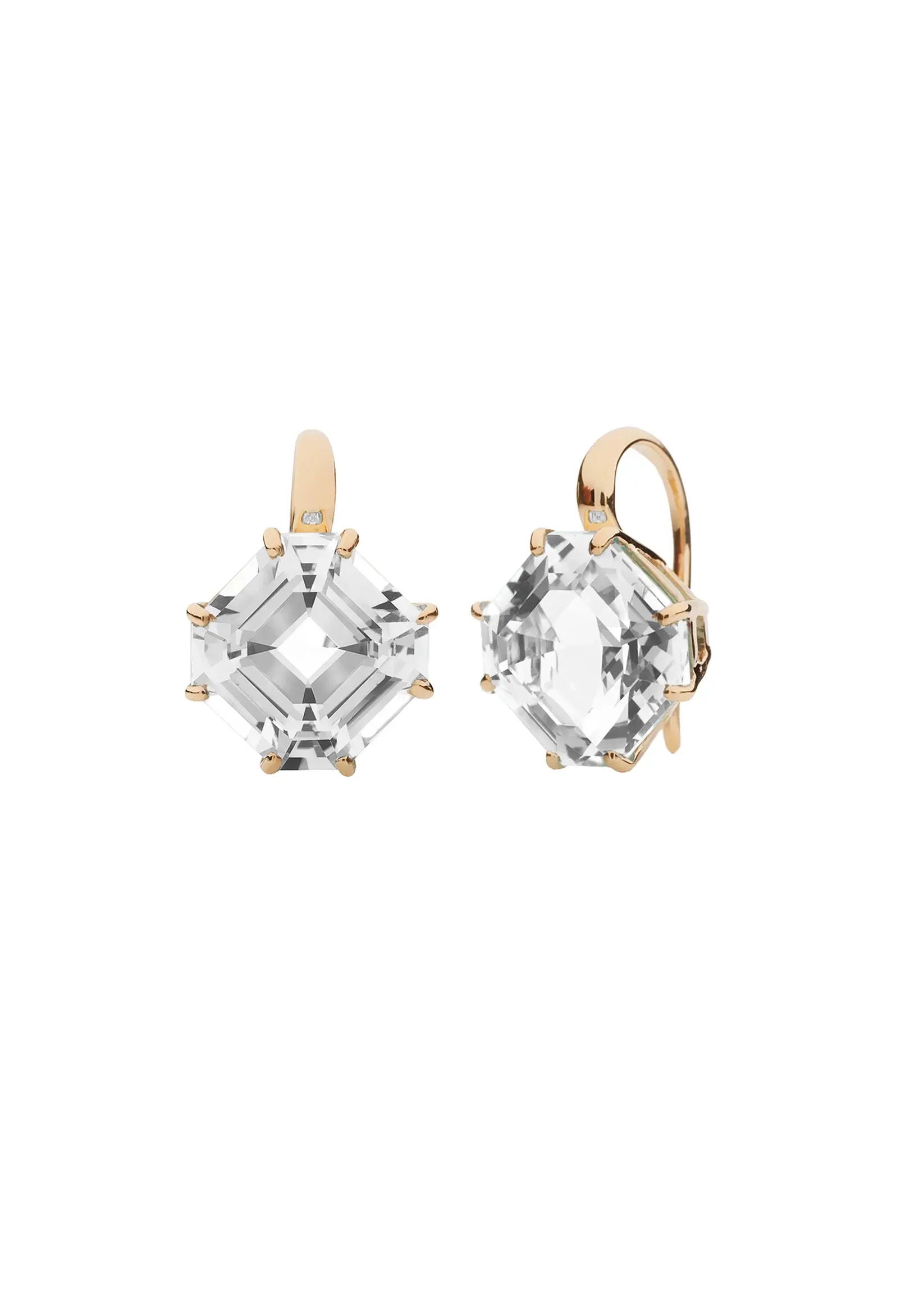 'Gossip' Rock Crystal Asscher Earrings
