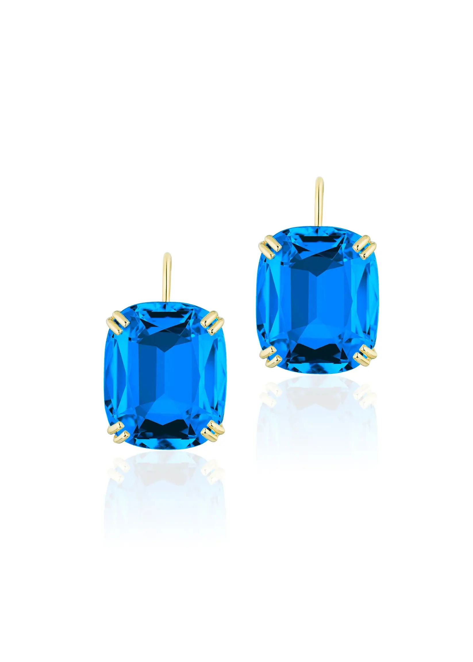 'Gossip' Blue Topaz Cushion Earrings