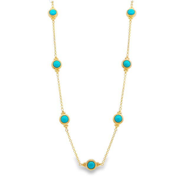 Closeup photo of Turquoise Station Necklace
