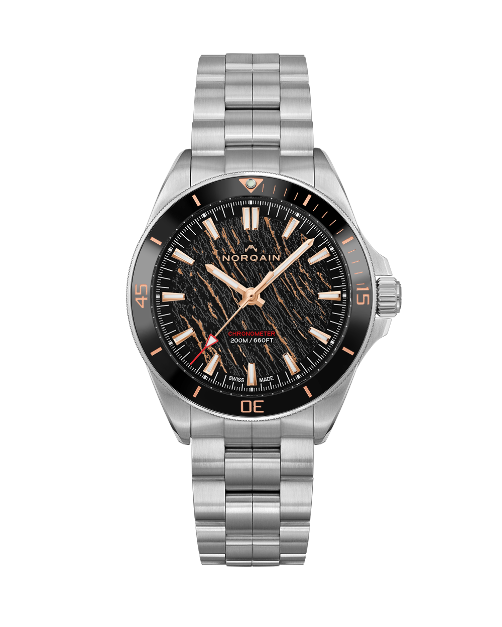 Adventure NEVEREST 40mm Steel Black Ceramic Ring Black & 5N Glacier Dial