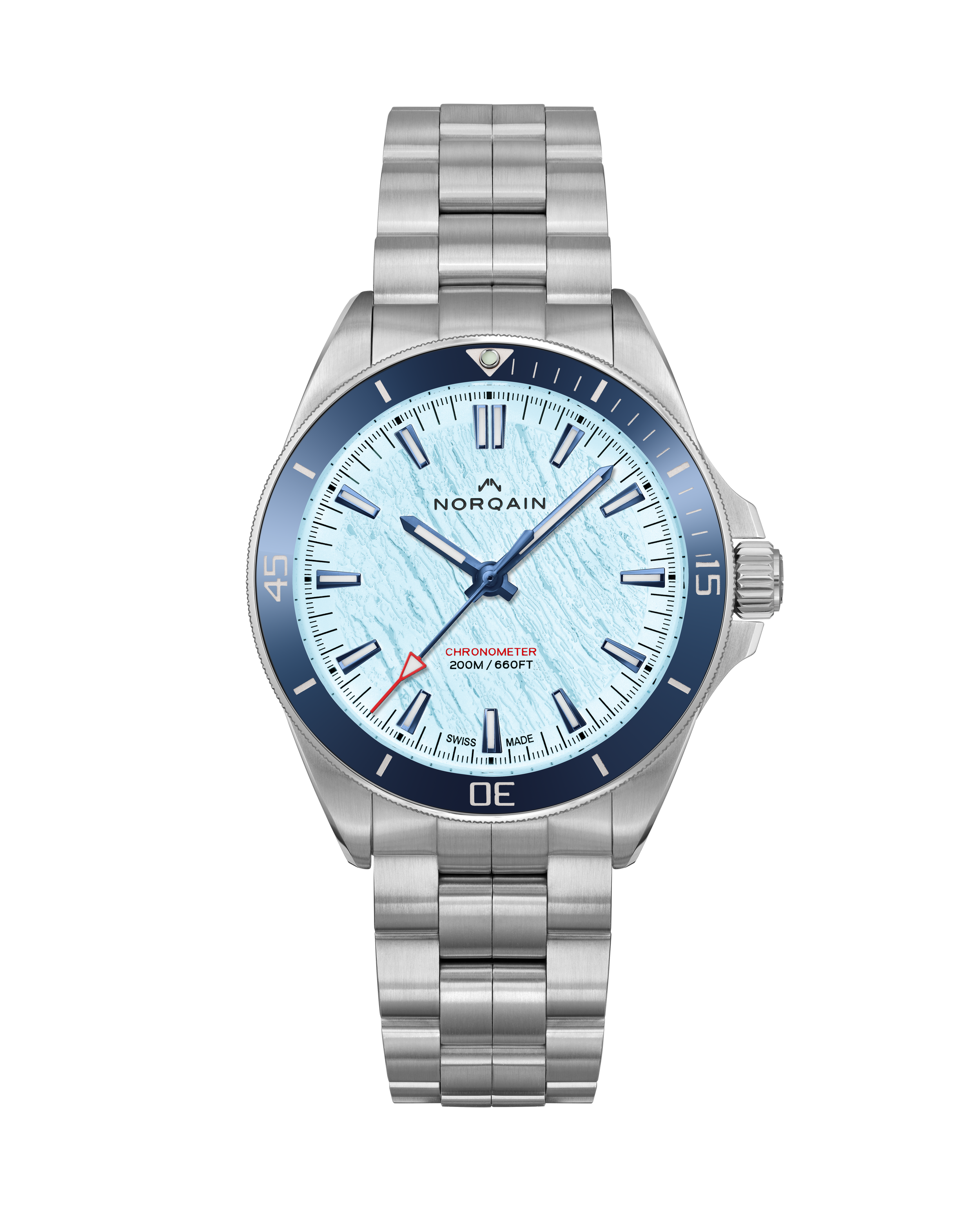 Adventure Neverest 40mm Steel Blue Ceramic Ring Ice Blue Glacier Dial