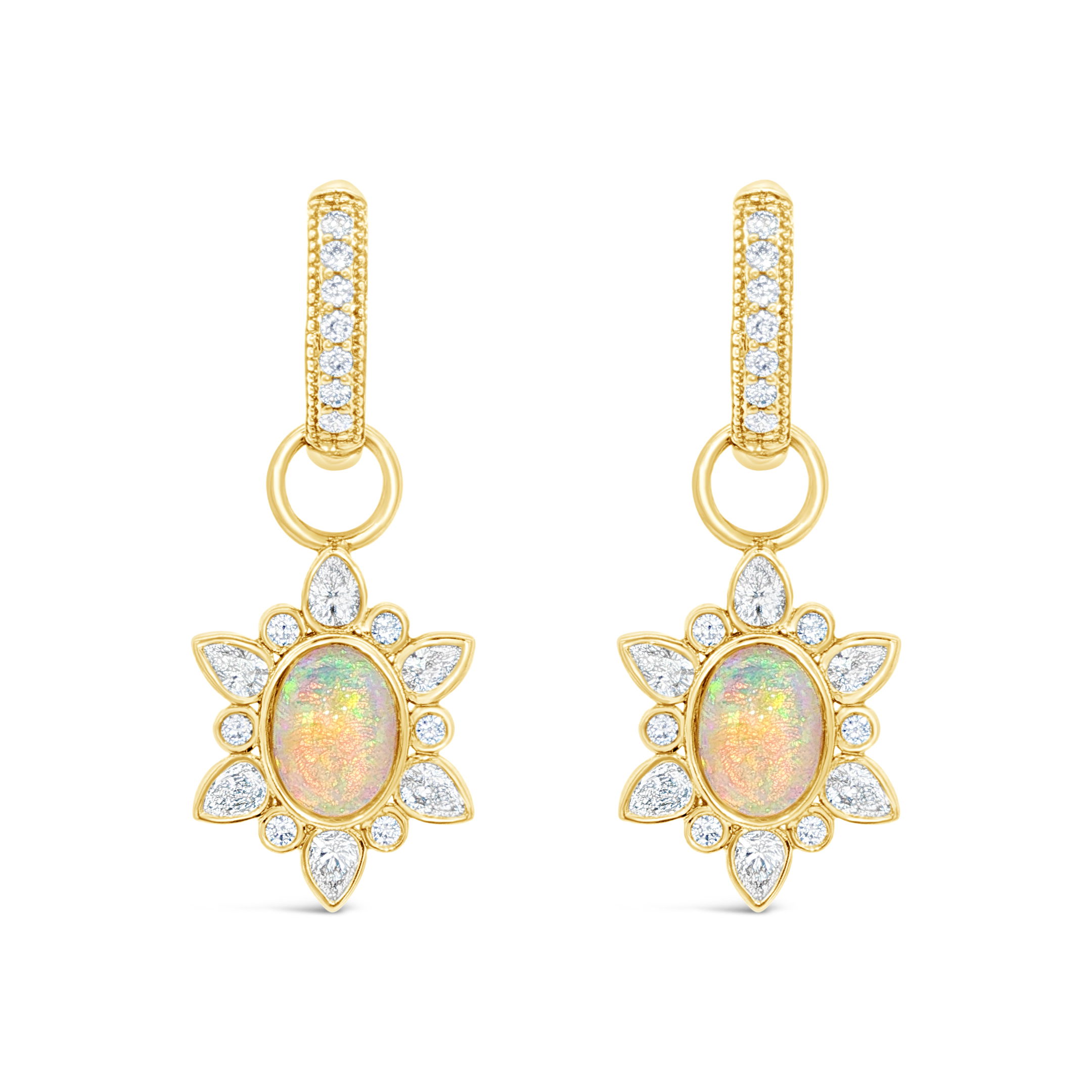 Opal Starburst Earring Charms