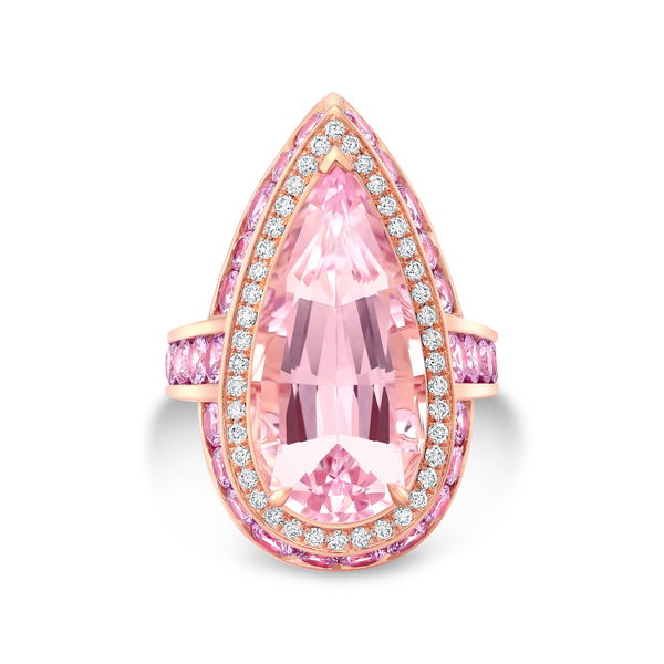 Closeup photo of Morganite Jubilee Ring