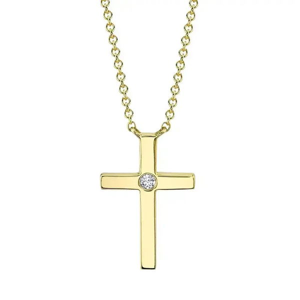 Closeup photo of Small Diamond Cross Pendant