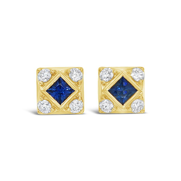 Closeup photo of Sapphire Diamond Earring Studs