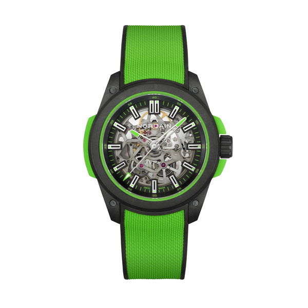 Closeup photo of Wild ONE 42mm Skeleton Gecko Green - Folding Buckle