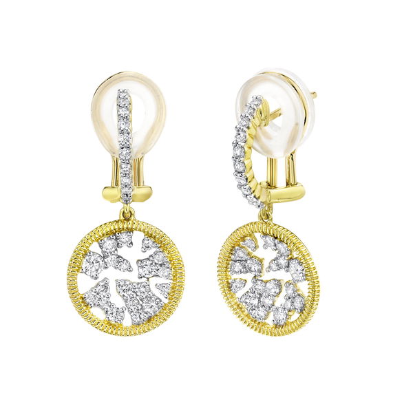 Closeup photo of Diamond Drop Earrings with Strie Detail