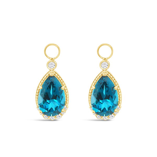 Closeup photo of Jetsetter in London Blue Topaz Earring Charms