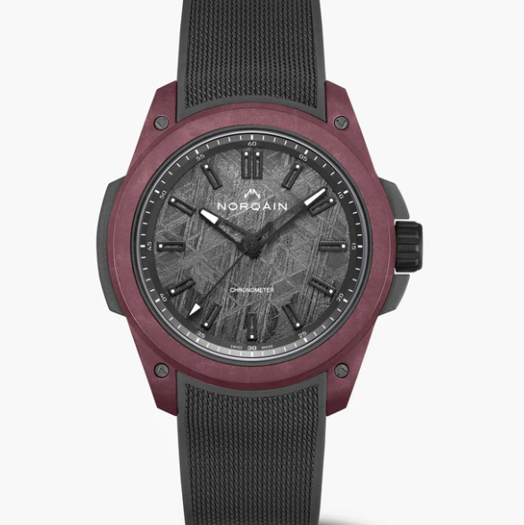 Closeup photo of Wild One 42mm Meteorite Dial Burgundy