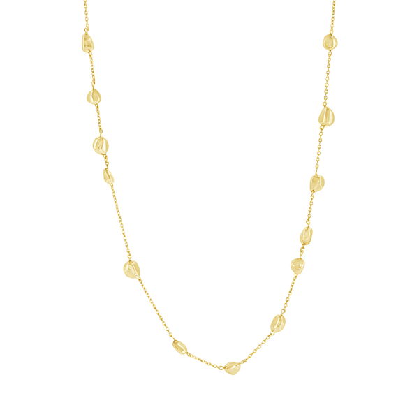 Closeup photo of Gold Beaded Station Necklace