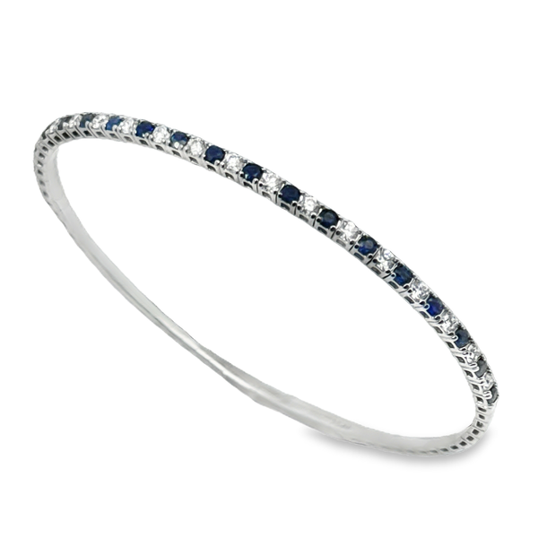 Closeup photo of Blue Sapphire and Diamond Flex Bracelet