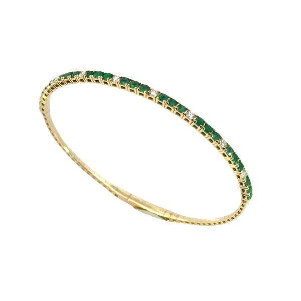 Closeup photo of Emerald and Diamond Flex Bracelet