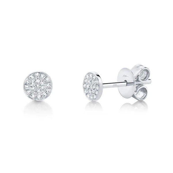 Closeup photo of Diamond Pave Circle Stud Earring