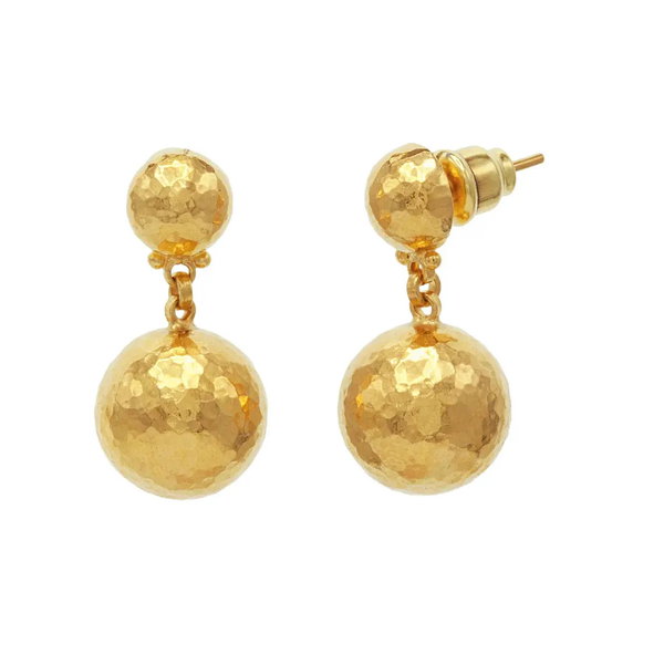 Closeup photo of Hammered Ball Earring