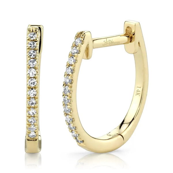 Closeup photo of Diamond Huggie Earrings