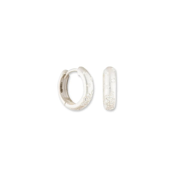 Closeup photo of Diana Diamond Hoop Earrings